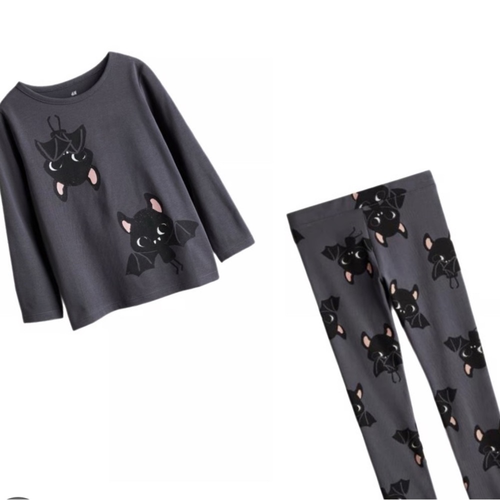 H&M Gray Bat Print Kids Casual Set